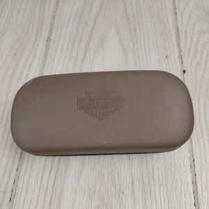 Harley Davidson Hard Eyeglass Sunglasses CASE Clamshell Tan‎ Black Embossed Logo
